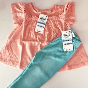 NWT Baby Girls cold shoulder top & faded jeggings